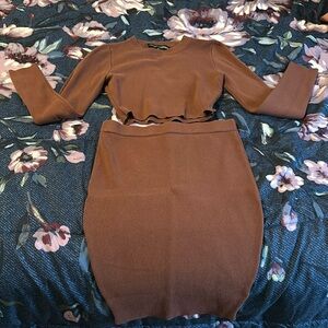 Brown Stretched 2 piece Set